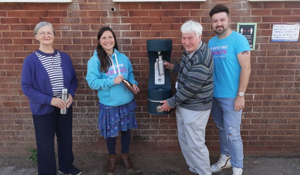 Ash and Debbie from Plastic Free Exmouth with Cllr Marianne Rixson and Exmouth councillor Tim Dumper.