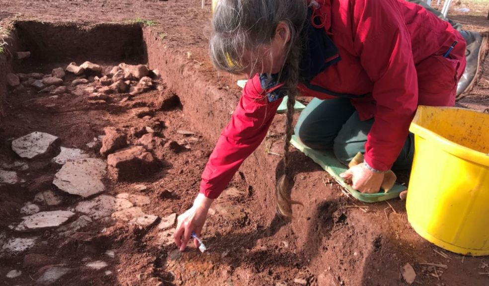 Part of the polychrome mosaic revealed during preliminary excavations in 2021. Photo AC Archaeology.