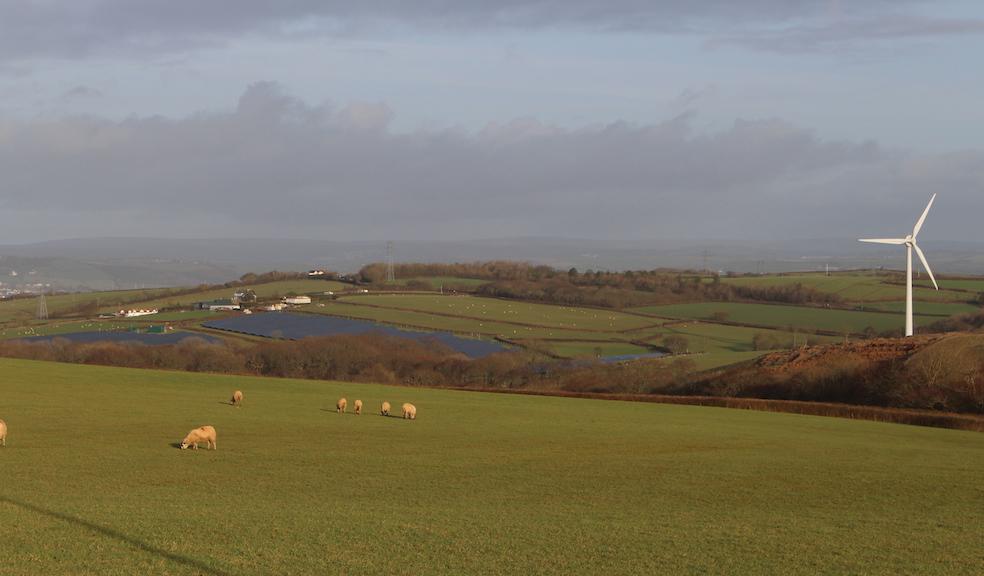 Partial view of the existing Collacott solar array on land adjacent to the proposed new solar farm