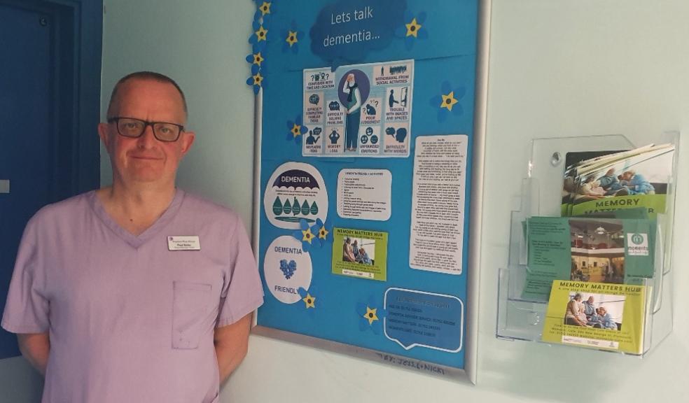 Paul Soley, Physiotherapy Manager at Practice Plus Group Plymouth, who has a new role as dementia lead at the hospital. The initiative has been praised by the Chair of the Prime Minister’s Rural Dementia Friendly Task and Finish Group, Ian Sherriff BEM.