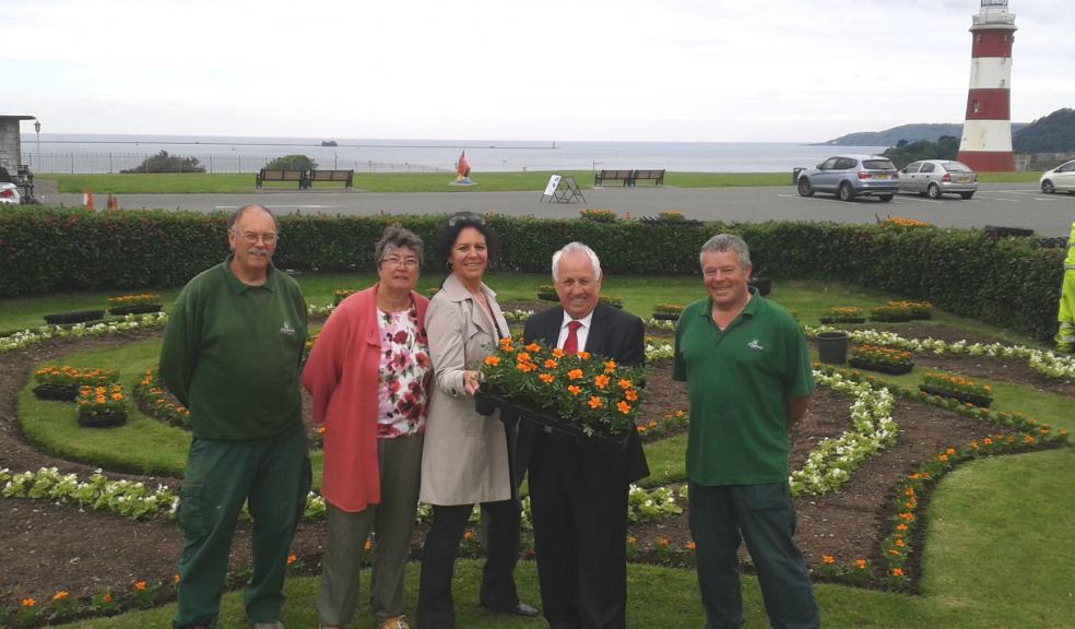 Plymouth in Bloom launched this morning. Pictured are Bill Sharpe, Sue Marchal, Mo Townsend (Vice-Chair of Plymouth in Bloom), Cllr Brian Vincent (Cabinet Member for Environment, and Brian Deacon.