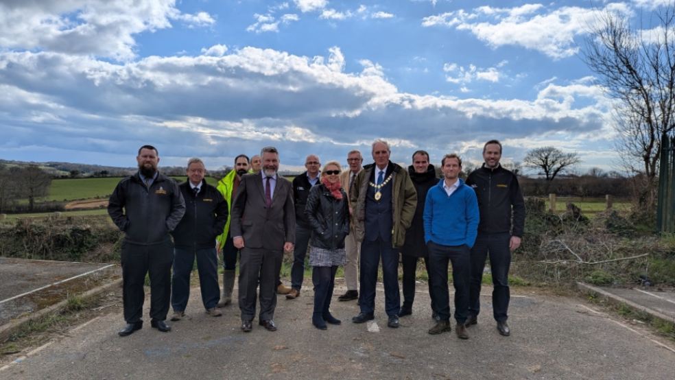 L-R: Sam Lees (Cormac), John Allatt (Cormac), Elliott Flynn (Devon County Council), Richard May (PASD Freeport), Chris Yeo (Cormac), Jan Ward CBE (PASD Freeport), Ian Bounsall (Cormac), Councillor Rufus Gilbert (Devon County Council), Councillor John Hart (Devon County Council), Eric Adams (Carlton Power), Chris Brook (South Hams District Council), Dominic Bostock (Cormac).