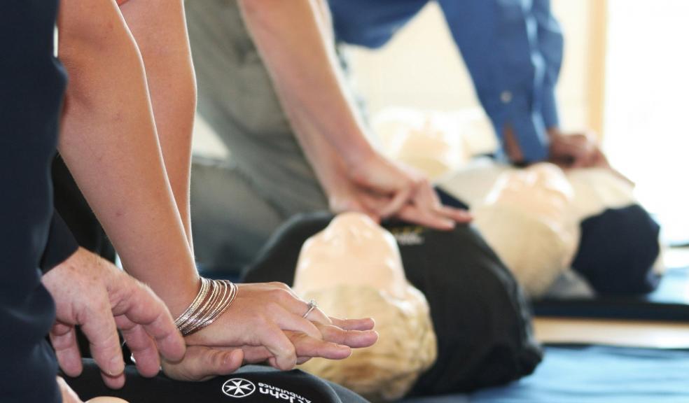 A St John Ambulance CPR demo.