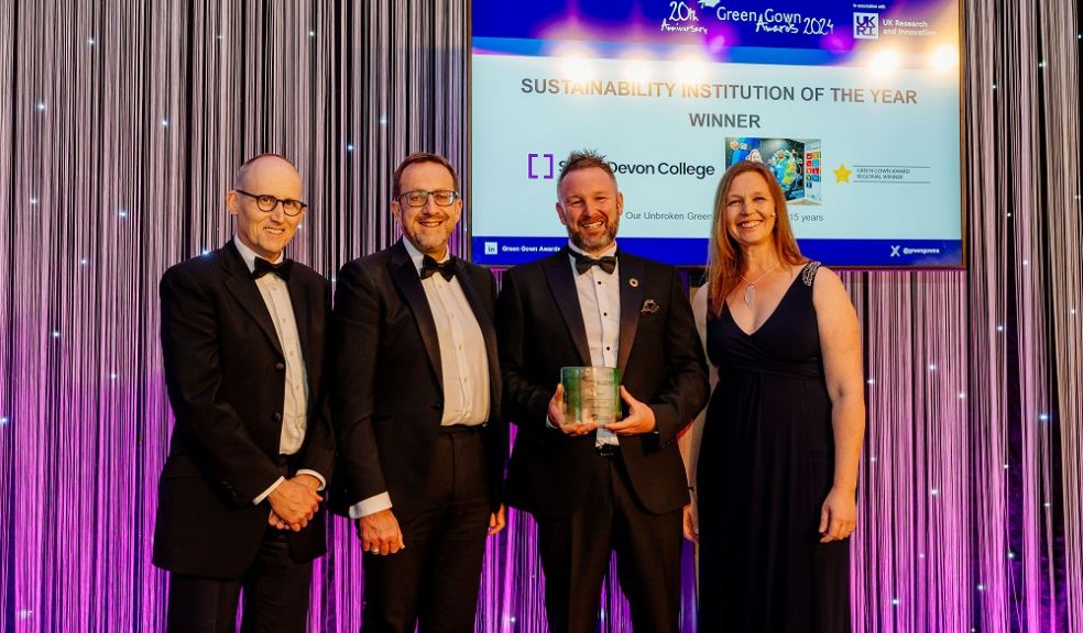 Dr Roddy Yarr, Director of Sustainability, University of Glasgow, Laurence Frewin, Principal and CEO at South Devon College, Matt Green, Head of Commercial Services and Sustainability at South Devon College and Jo Allatt, Head of Sustainability, UKRI.