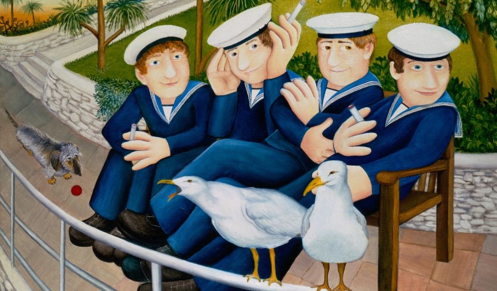 Sailors and Seagulls by Beryl Cook. Courtesy of www.ourberylcook (C) John Cook 2025.