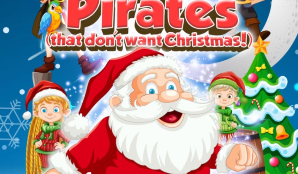 Santa and the pirates stood together with a title