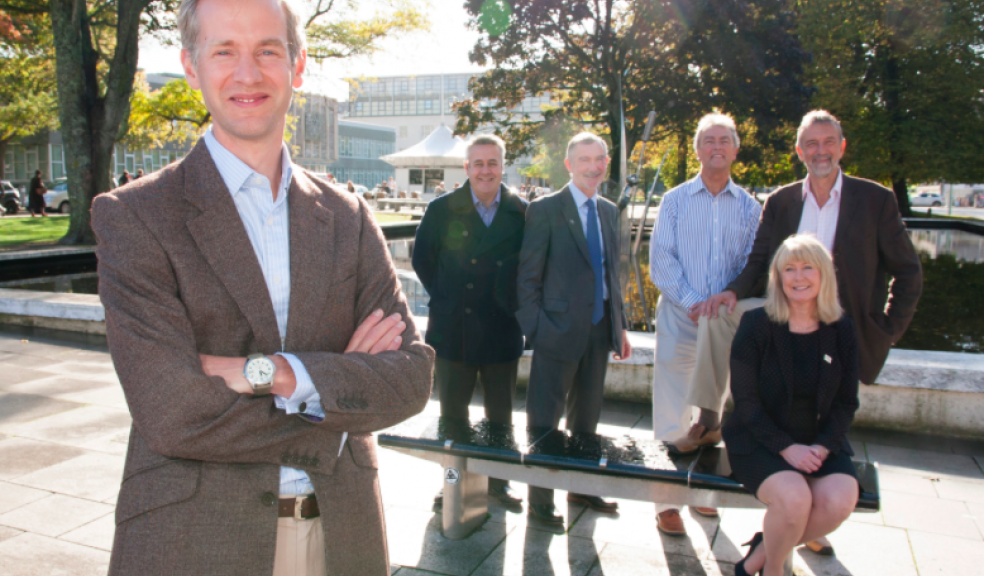 Left to right: Charles Hackett, Council leader Ian Bowyer, Doug Fletcher, chair of City Centre Company, Richard Stevens, chair of Devon Chamber of Commerce, Adrian Vinken, Amanda Lumley, Chief Executive Destination Plymouth