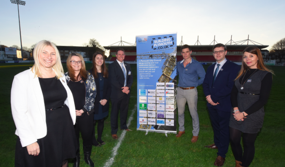 L-R: Emma Hewitt - Building Plymouth, Vicki Knight – TClarke, Hannah Coulson and Michael Chaney – Willmott Dixon, Paul Nicholls- Gilpin Demolition, Roy Imeson – CITB and Kay Barlow – Gilpin Demoltion.