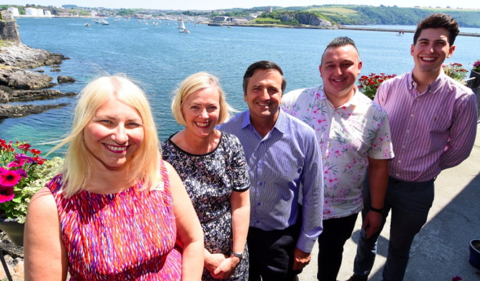 Left to right: Building Plymouth Skills Co-ordinator Emma Hewitt, Regional Director, Prospects Services Nicola Squibb, Managing Director, YGS Landscapes Steve Warren-Brown, Associate Dean Pre Degree, Plymouth College of Art Matias Shortcook, Chief Executive Officer, TruVision Connor Handley-Collins.