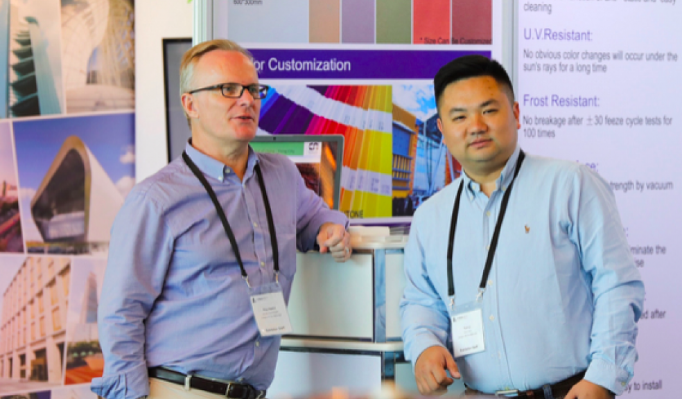CN Terracotta’s UK General Manager, Roy Hakin, with the company’s Chinese business partner, Yun Lee, from CN Ceramic.