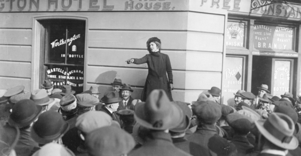 Lady Astor canvassing in Plymouth, 1919. Photo courtesy of The Box (Plymouth Museums Galleries Archives)