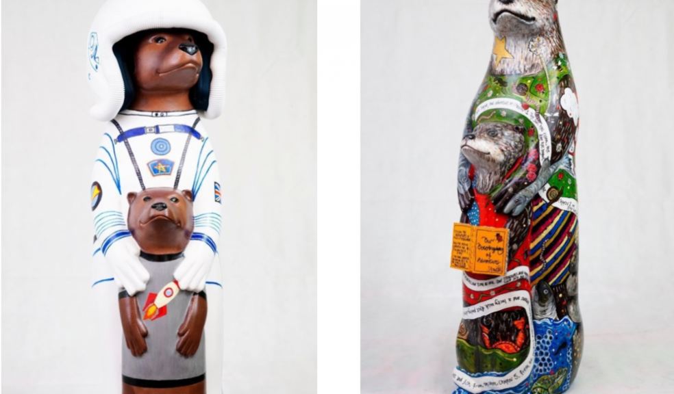 Pictured are Space Otter by Sally Ley and Otterbiography by the Dartmoor Artist. Photo courtesy of Dartmoor NPA.