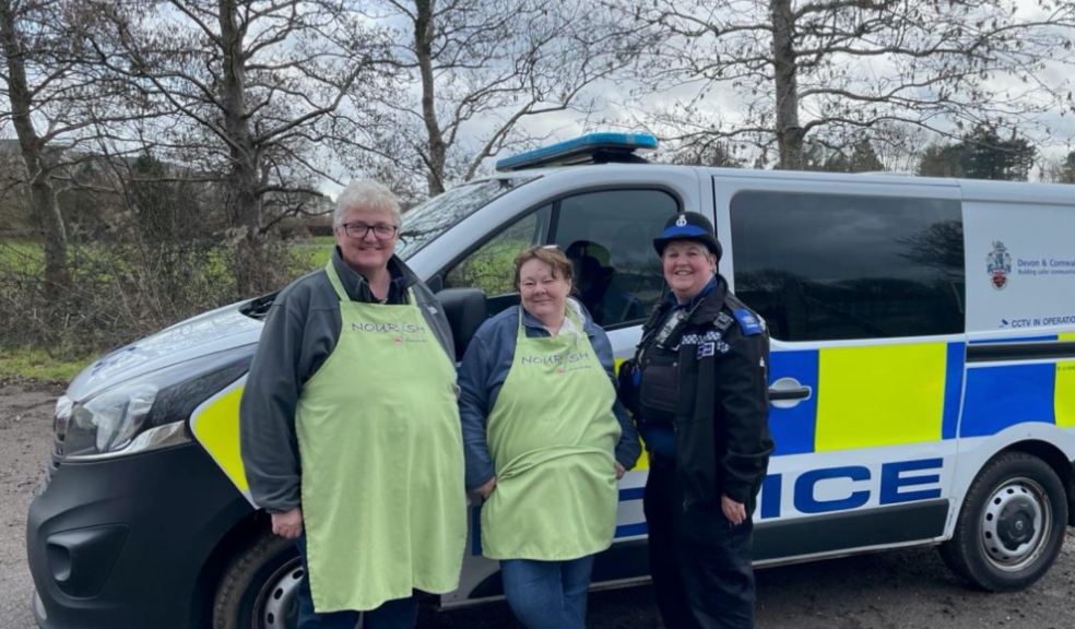 Mary and Karen from Nourish with PCSO Hayley Widger