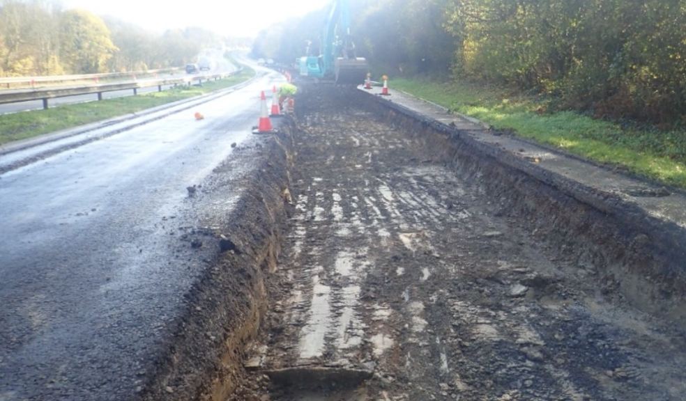 Sections of the westbound resurfacing work required deep excavation