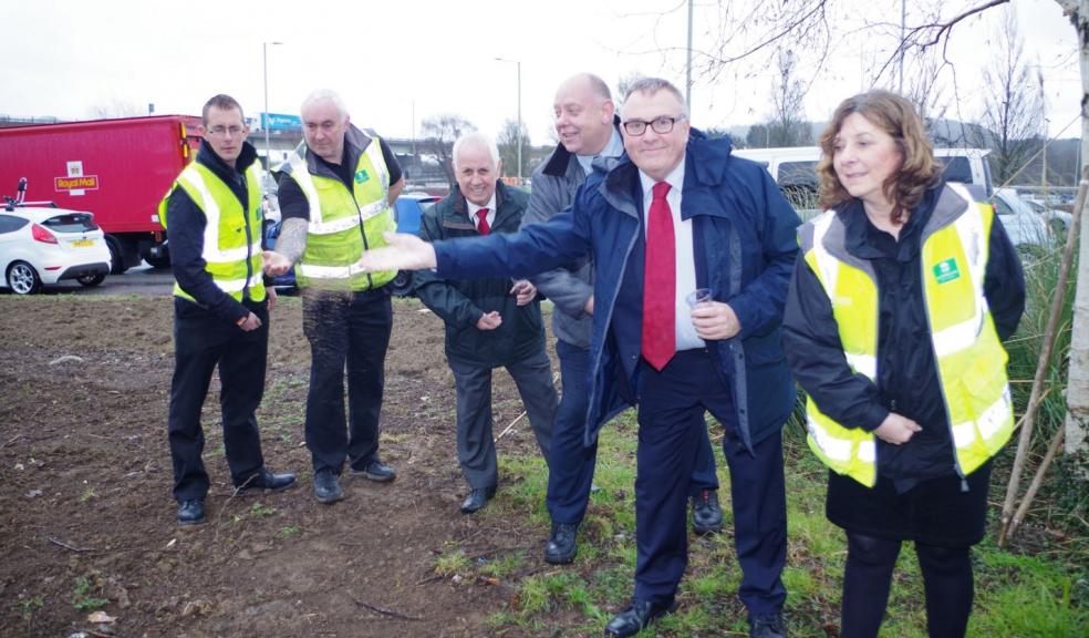 Council Leader Tudor Evans, Councillor Brian Vincent Cabinet Member for Streetscene, Councillor Mark Coker Cabinet Member for Strategic Transport and Planning are joined by the Council’s Street Cleansing and Grounds team.