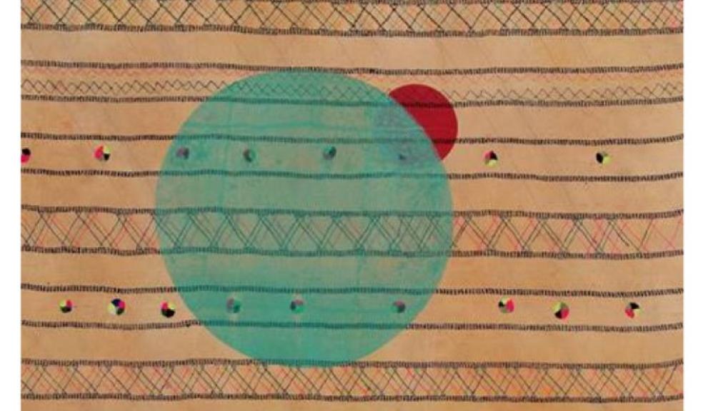 Thinking Tantra - Shezad Dawood, YTR 1, 2010. Acrylic on vintage textile, 125 x 165 cm. Courtesy Shezad Dawood and Timothy Taylor Galler