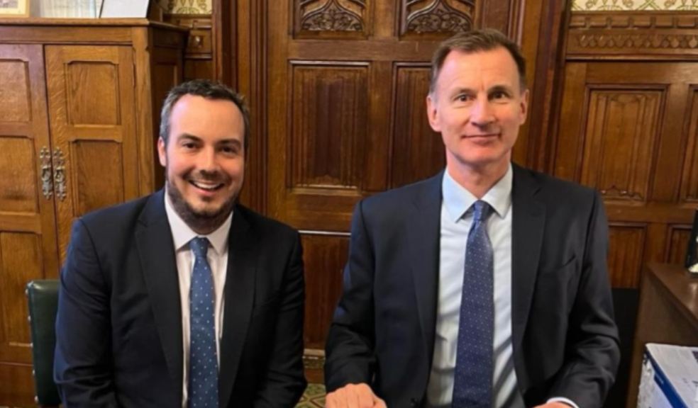 Simon Jupp, MP for East Devon with Chancellor, Jeremy Hunt MP.