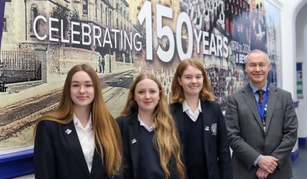 Simon Underdown Headteacher and students celebrate 150th Anniversary of PHSG