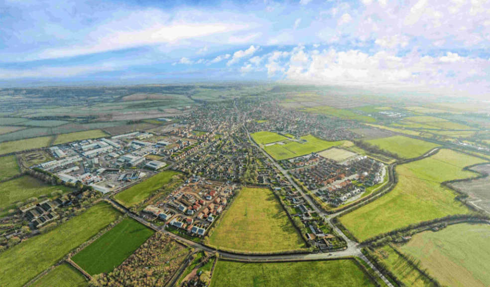 An aerial image of ButterCross Meadow in Somerton 
