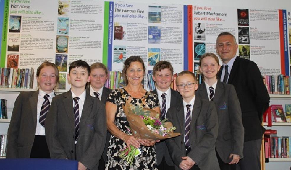 Photo caption: Left to right: Erin Burch, Jack James, Georgina Lazarus, Stannator Natalie Harrison, Janek Slysz, James Ferrier, Aradia Turton Debicka and Assistant Principal Ian Hartley.