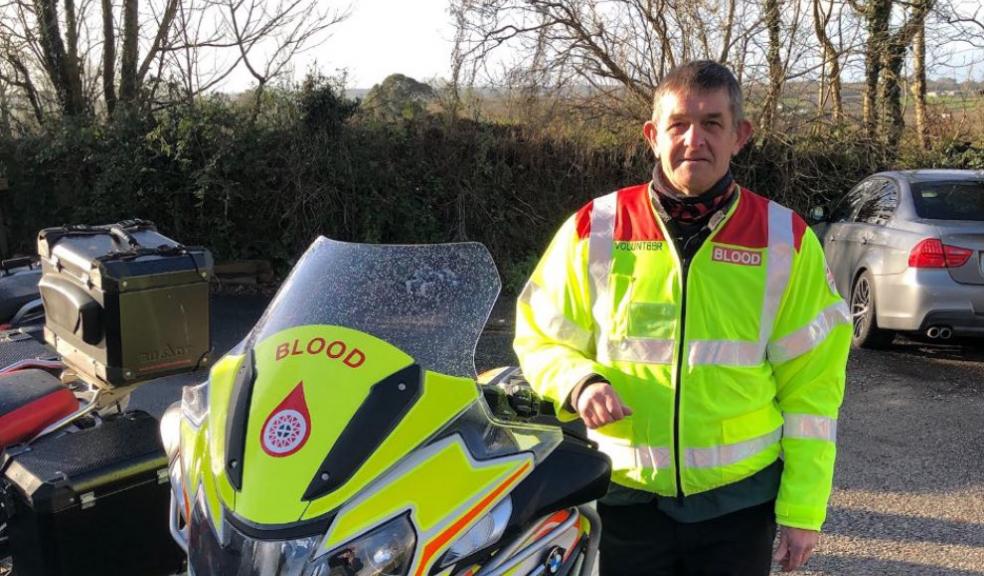 Steve Moir with his Cornwall Blood Bike