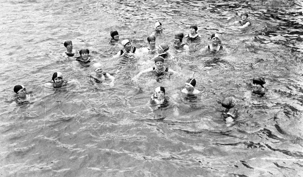 Swimmers off the Hoe, Plymouth, 1920s. From the SWIB Collection. © The Box.