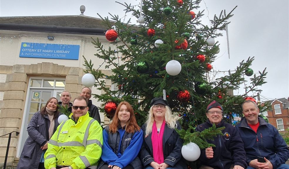 The team that put up the Ottery St Mary Christmas tree