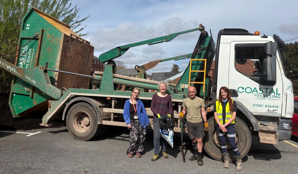 The team helping with the delivery of soil improver at Westbank's Community Allotment in Exminster The team helping with the delivery of soil improver at Westbank's Community Allotment in Exminster