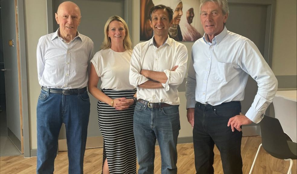 L-R: Bob Armstrong (patient) Amanda Worley (operations director), Mr Nick Edmeades (consultant ophthalmologist) and Barrie Furzeland (patient).