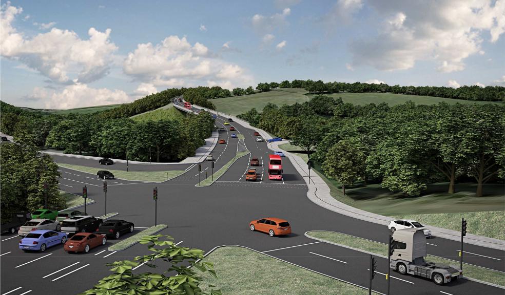 View of Forder Valley Link Road looking north, towards Derriford