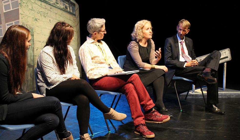 WEB from L to R - Students Connie and Scarlet, Natalie Wilson, Victoria Allen and Steve Baker