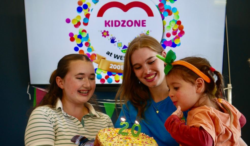 Hannah, Jennifer and Anaya Rose celebrating 20 years of Kidzone at Westbank. Photo by Sharon Goble.