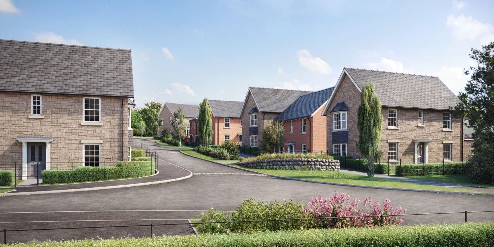 A CGI of new homes at Willow Grange, Exeter, where the sales centre opens in July 12