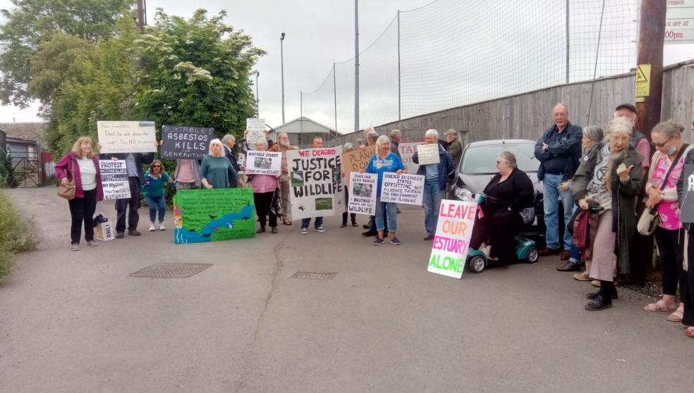 Protestors against the Yelland development on the Taw estuary in North Devon 