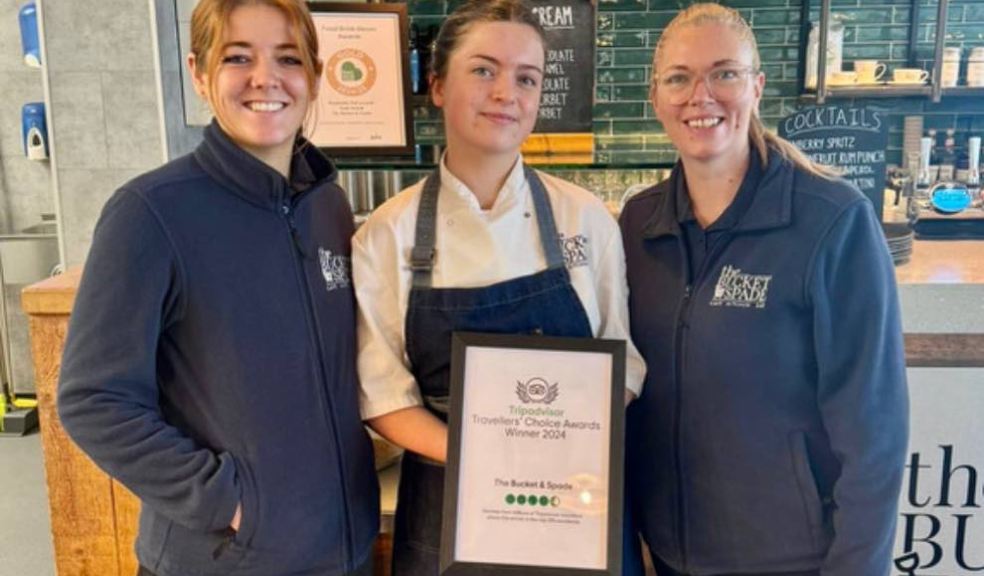 Photo caption: The Bucket & Spade Cafe team - Beth Richardson (Supervisor), Monique Meintjes (Chef) and Rachel Dean Bar and Restaurant Manager