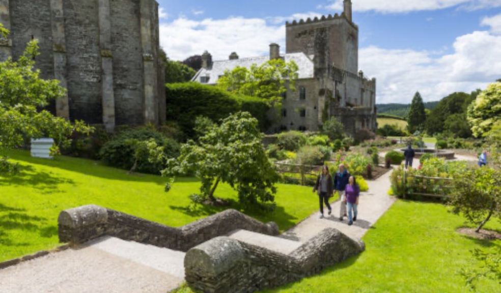 Photo: Visitors in the garden at Buckland Abbey, Devon