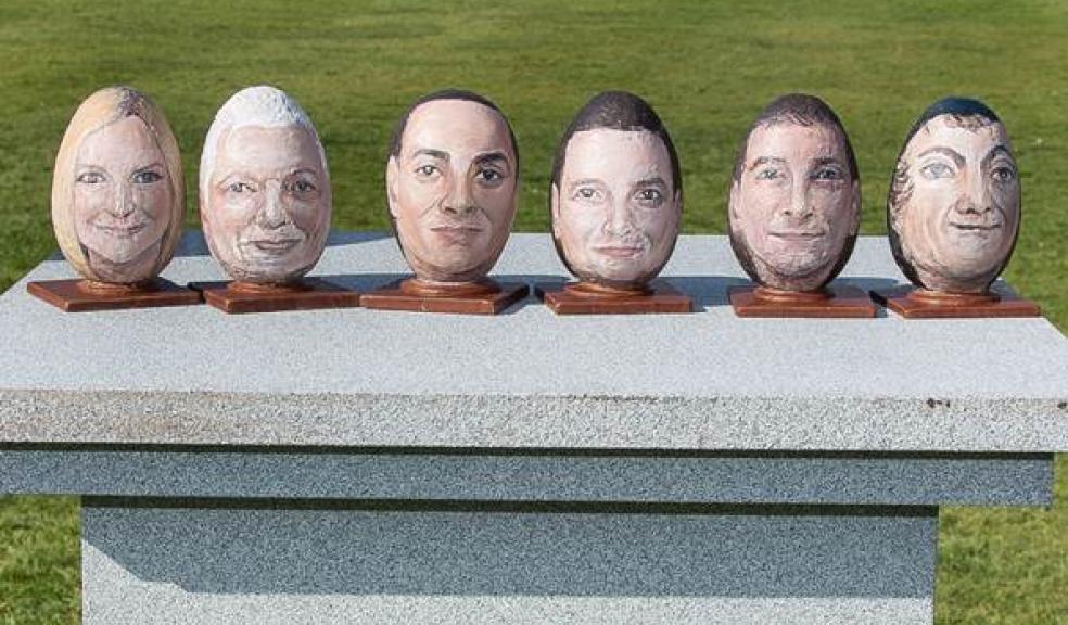 Cadbury Eggheads, showing the faces of the 'greatest explorers of all time', as voted for by UK kids.