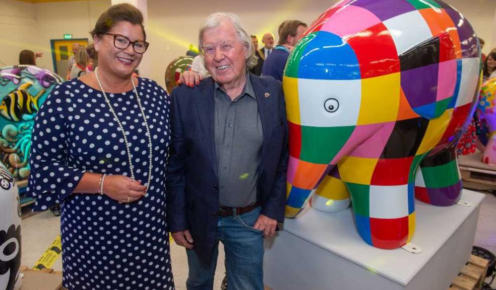 Stagecoach South West Commercial Director, Karen Hodder with Elmer author and illustrator, David McKee.
