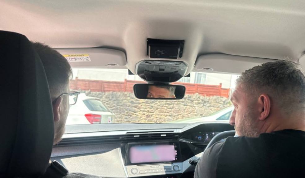 Photo caption: Protect and Disrupt plain clothes officers during their vehicle patrol in Torbay