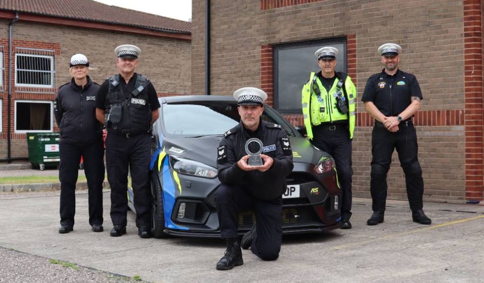 Photo caption: Devon & Cornwall Police Road Casualty Reduction team with TyreSafe award