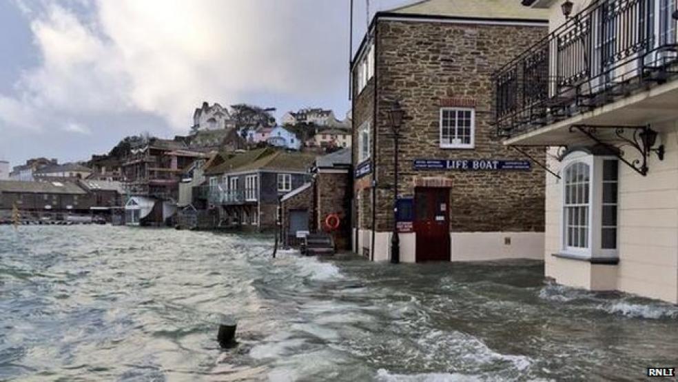 Salcombe flooded, photo courtesy of RNLI