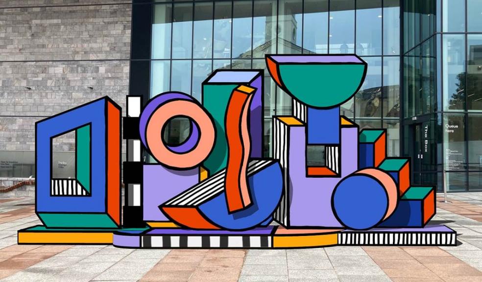 Render of Camille Walala’s installation at The Box by George Proud of Omni Visual.