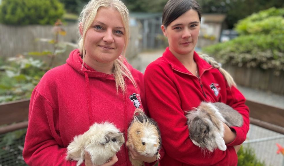 Lauren and Kirstin with guinea pigs