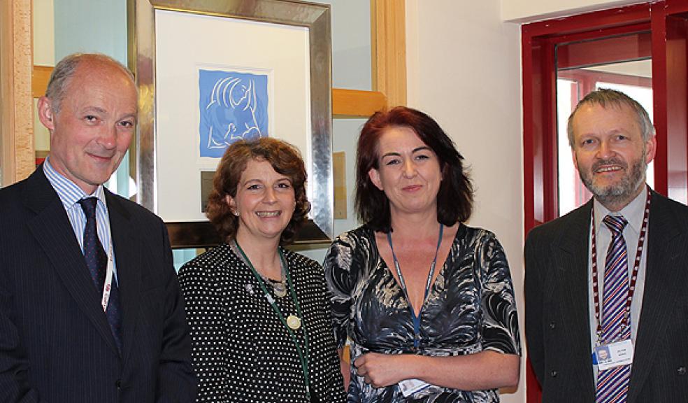 L-R: Chairman Richard Crompton, Chief Executive Ann James, Head of Midwifery Sue Stock, Dr Peter Rowe