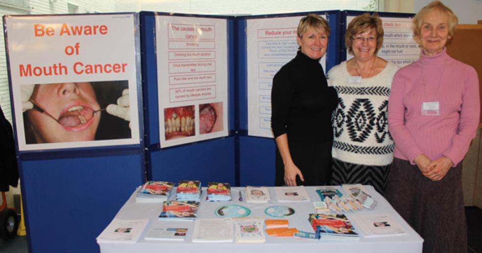 Angie Woodcock, dental hygienist, Kay Rouse, volunteer at Derriford Hospital and Vera Mitchell, volunteer at Derriford Hospital