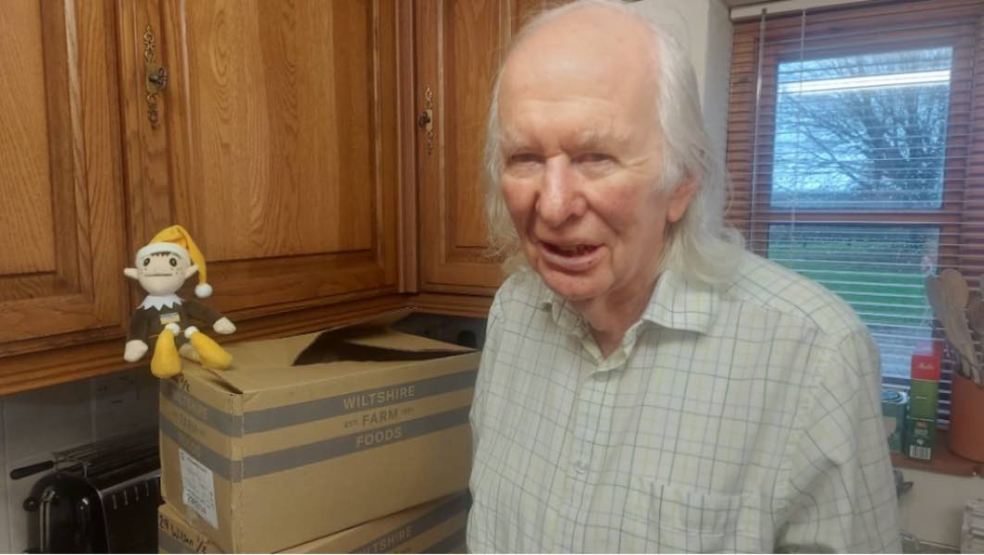 Photo caption: Wiltshire Farm Foods Customer Mr Wilson with his Elf.