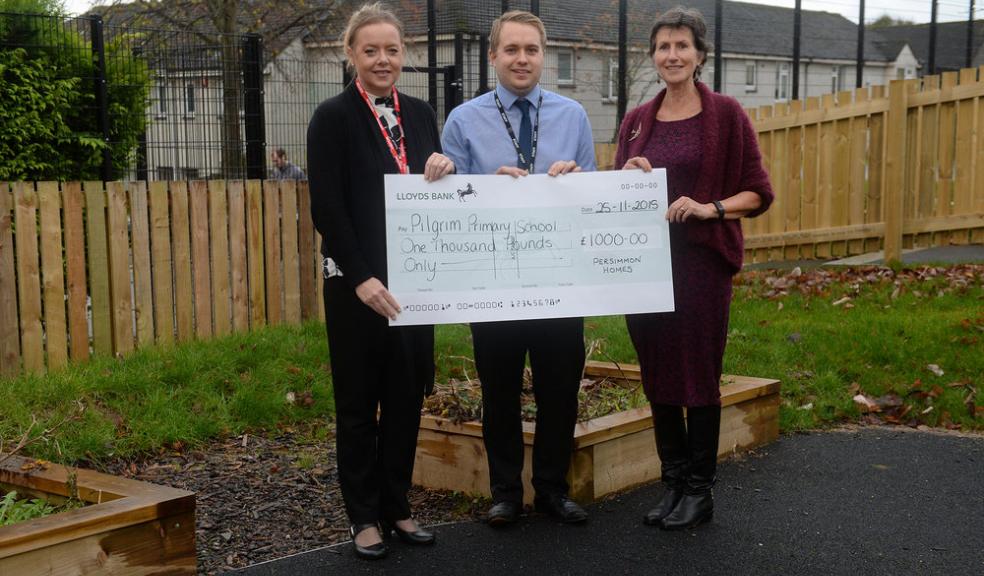 Left to right, Jane Cartwright (sales at Persimmon Homes), Simon Mantell (teacher of foundation) and Sue Jones (headteacher at Pilgrim Primary School). Photo: Matt Gilley
