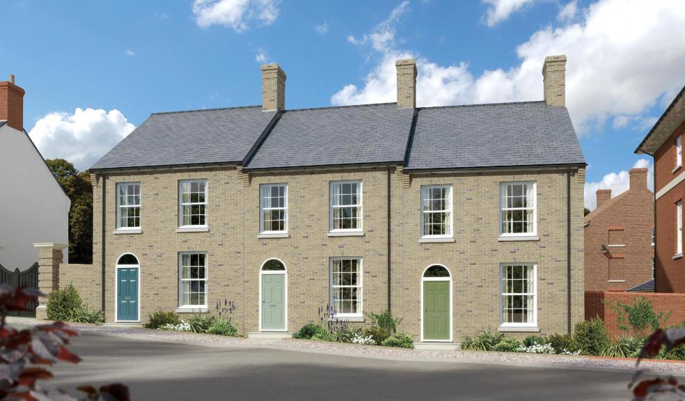 Computer generated image of street view at Poundbury