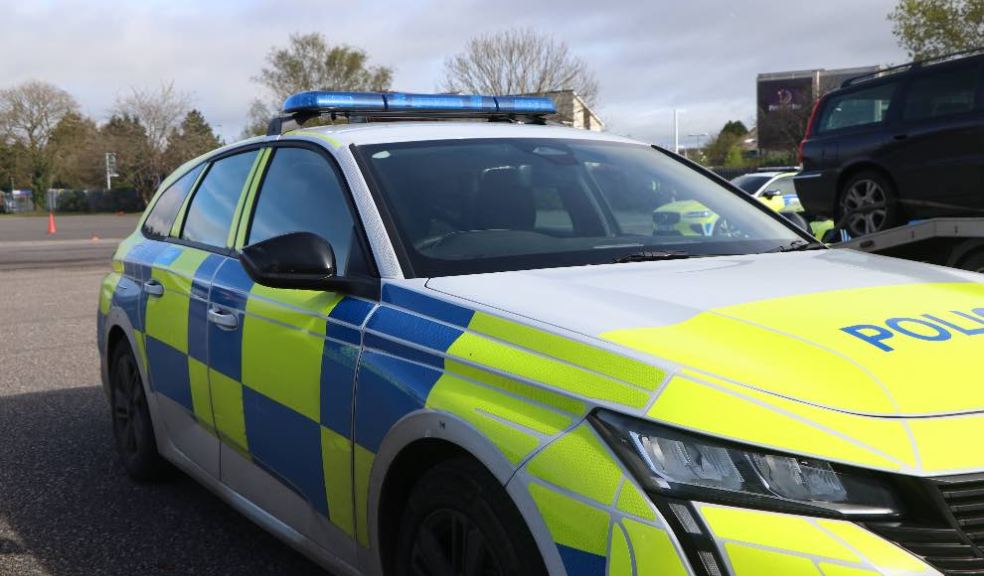 Photo credit: Devon & Cornwall Police Car, with seized car being recovered in background