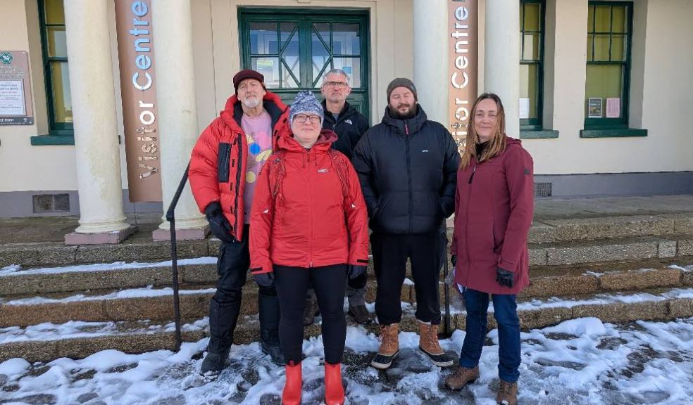 Photo caption: Representatives from the Princetown community gathering in preparation for the meeting with the DPNA on 10th January